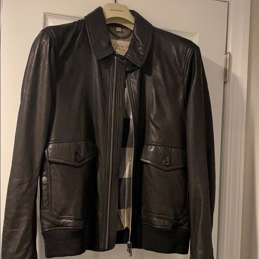 Burberry biker leather jacket